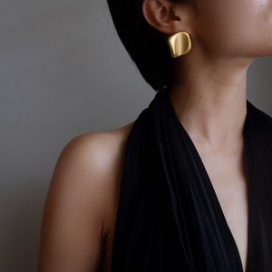 Vintage brushed gold statement earrings